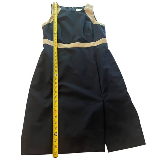 JCrew Suiting Color Block 100% Wool Sleeveless Sheath Dress Blue / Beige 12 - Picture 7 of 15